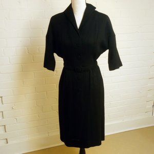 Vintage, wool ,1950's, bat-winged dress, size 4-6